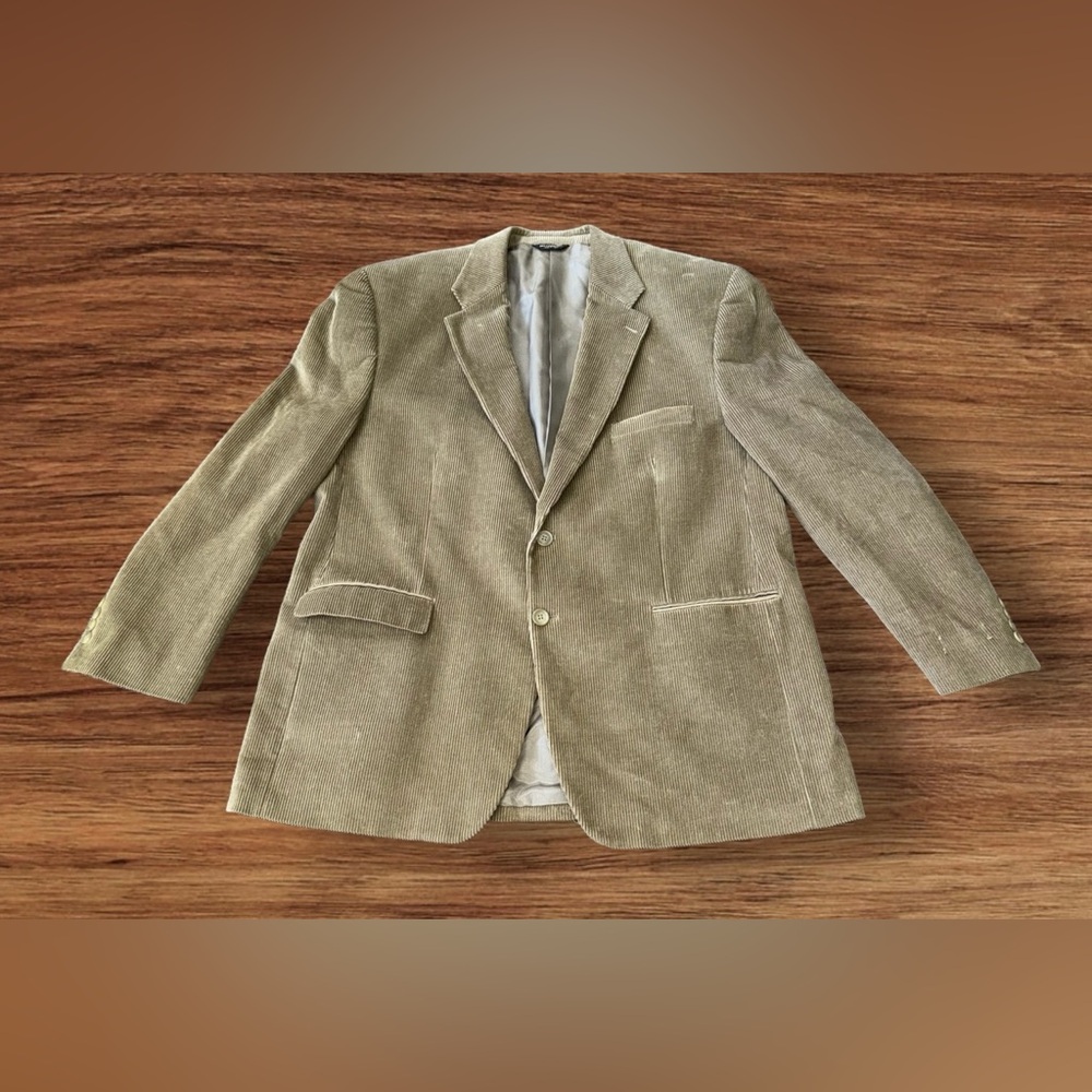 Lauren Ralph Lauren Mens Corduroy Jacket Cotton Beige Size‎ 46 Regular